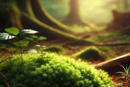 Moss growing tightly on a forest rock, showcasing nature's tiny architectural wonders.